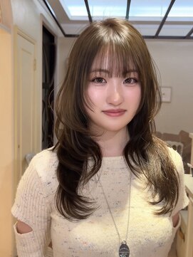 ラグーン 原宿 表参道(LAGOON) ハッシュカット韓国レイヤーオリーブベージュ