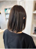 福山美容室Caary髪質改善ストレートミディアムボブ20代30代40代