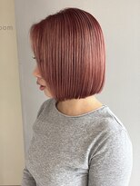 シア(sia)&nbsp;ピンクオレンジボブハイトーンブリーチ秋のハイトーン心斎橋bob