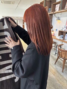 ヘアーアイストゥーレ(HAIR ICI TRE) ブリーチなしオレンジ暖色カラーオレンジブラウン