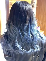 ブレイズヘアー(BLAZEhair)&nbsp;【ビビッドブルー】エアタッチグラデーション×ブリーチ２回