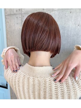 ヌイ 横浜(nui) ブリーチなしピンクぱつっとボブ_ Aラインボブアッシュピンク