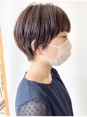 【morio原宿】前上がりショート　ブラウンヘア　襟足スッキリ
