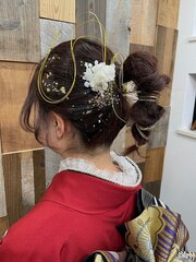 水引　ヘアアレンジ