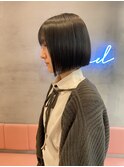 パツっとボブ×艶髪縮毛矯正