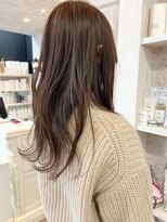 キャアリー(Caary)&nbsp;福山市美容室Caary柔らかナチュラルブラウン艶冬カラーロング
