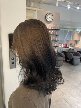 アヴァンスアンス 広島袋町店(AVANCE.ens) 裾ハーフカラー　ブラック