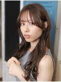 顔周りレイヤー/小顔カット/韓国風ロング/くびれシルエット/夏