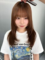 カシェル トウキョウ(Cashel Tokyo)&nbsp;レイヤー ブラウン 前髪カット 顔まわりカット ブリーチなし