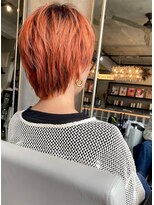 ヘアーリビング 730 宜野湾&nbsp;730 design color ダブルカラー/オレンジ/束感ショート/ブリーチ