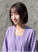 【王道愛され】切りっぱなしボブ×艶カラー