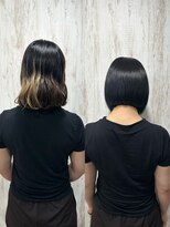ワイト(&y～waito～)&nbsp;ミディアムから艶ボブへ｜スタイルチェンジ