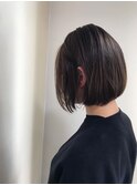 深みブラウン_厚めバング,ローライト,デザインカラー