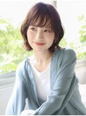 大人かわいい外ハネナチュラルボブ 浅草 美容室