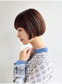 大人ショートボブ丸顔面長絶壁エラ張り丸みひし形ミニボブK1008