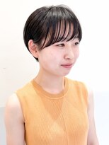 大人可愛い/20代30代40代/黒髪/前下がりショート/丸みショート