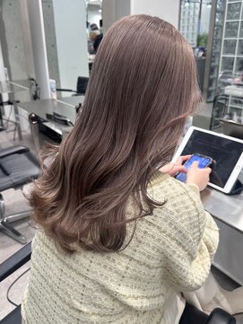 サンクプロジェクト(cinq PROJECT) 顔周りレイヤーカットラベンダーベージュブラウンカラー韓国風