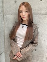 ロンドメリア 天神大名店(Lond Melia)&nbsp;★斜めバングミディアムヘアグレージュカラーシルキーベージュ★