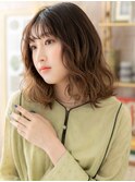 裾カラーニュアンスパーマ韓国風ミディアムc5上尾20代30代40代