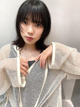 サンプラス(san+) 【マユコ】大人かわいい地毛風暗髪セミディ韓国姫カットレイヤー