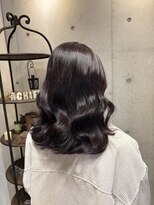 アチーブ ヘア デザイン(achieve hair design)&nbsp;パープルピンクカラーニュアンスカラー艶カラー無造作セミロング