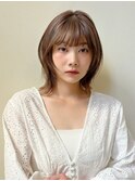 【韓国スタイル】くびれヘアボブレイヤー×ミルクベージュ