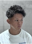 MEN'S/ツイストピンパーマ×フェード/短髪/男髪/無造作