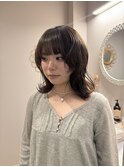 透明感ケアカラーアッシュグッレージュ顔まわりレイヤーカット