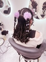 クラン 梅田店(Clan)&nbsp;みつあみハーフツイン/梅田ヘアセット