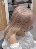 ハイトーンベージュブロンドベージュダブルカラー髪質改善渋谷駅