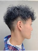 刈り上げ、スパイラルパーマ、しっかりパーマ、黒髪