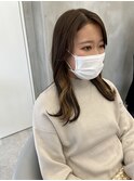 ダークアッシュ/ミディアムレイヤーカット［髪質改善/縮毛矯正］