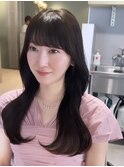 （韓国ヘア/くびれヘア/ロングヘア/前髪/サイドバング/小顔）