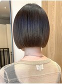 切りっぱなしボブ 前下がりボブ グレージュカラー 美髪
