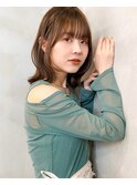 中川 前髪カット顔まわり似合わせ外ハネくびれレイヤーミディ