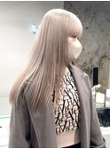 ミルクティーベージュローライトインナーカラーハイライト