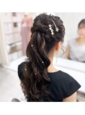 結婚式参列ヨシンモリポニーテール
