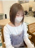 切りっぱなしボブ/グレージュ/20代30代yi-6