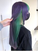 タイドヘアー 高槻2号店(TIDE HAIR)&nbsp;【インナーカラー】purple × green
