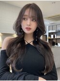 ☆韓国ロングヘア レイヤーカット ダークグレージュ☆