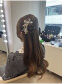ミニお団子ハーフアップ♪