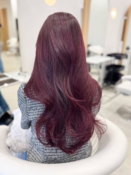 ノエシキカ(noe sikika) ホワイトグレージュ/デジタルパーマ/チェリーブラウン/栄a33