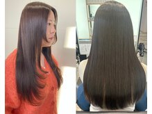 髪質改善ストレートでつるつるナチュラルなストレートヘアーに。