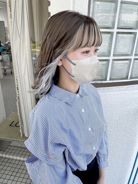 ロマーリ 岡山店(LOMARLIE) 20代30代セミロングインナーカラー白髪ぼかし岡山インナーカラー