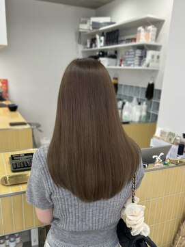 ディジョン(Dijon) 韓国顔まわりレイヤーカットグレージュオリーブベージュブラウン