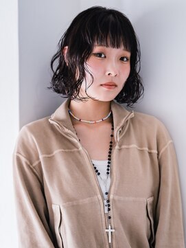 ヘアークラフト(Hair Craft) ボブパーマ×黒髪オン眉【岡山】ショートレイヤーパーマ