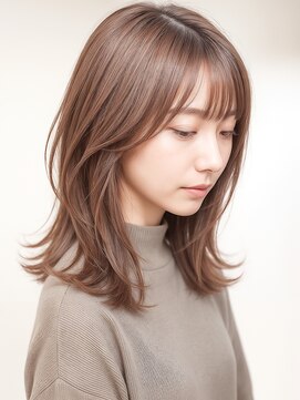 カバーヘア ブリス 戸田公園西口店(COVER HAIR bliss) ミディアムレイヤー/ミルクティーブロンド透明感カラーp戸田公園