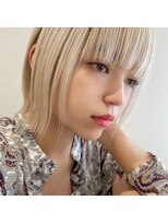 ラファンジュ ヘアー(Rohange hair)&nbsp;切りっぱなしボブ/ブロンド/前髪パッツン