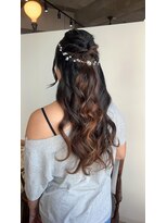 オラプラノ(olaplano)&nbsp;ダウンスタイル　ハーフアップ　ヘアセット　結婚式