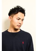 かき上げヘアショートレイアーくせ毛風パーマコンマヘアa6
